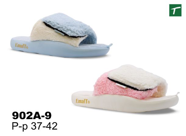 Тапочки домашние открытые на липучке женские, модель 902A-9 (37-42)