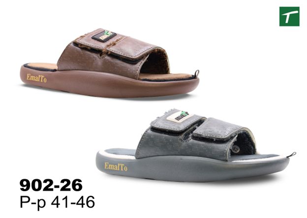 Тапочки домашние мужские открытые на липучке, модель 902-26 (41-46)