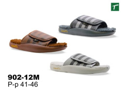 Тапочки домашние мужские открытые на липучке, модель 902-12M, (41-46)