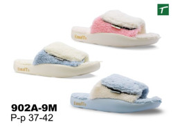 Тапочки женские домашние открытые на липучке, модель 902A-9M (37-42)